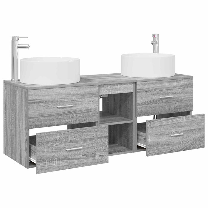 Set de mobilier pentru baie 3 buc. Sonoma gri WALTI