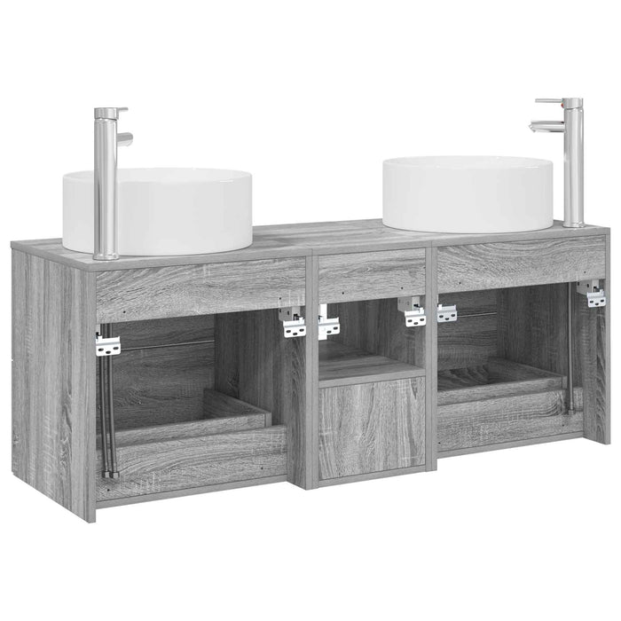 Set de mobilier pentru baie 3 buc. Sonoma gri WALTI