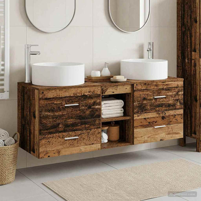 Set de mobilier pentru baie 3 buc. Lemn vechi WALTI