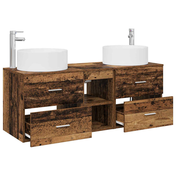 Set de mobilier pentru baie 3 buc. Lemn vechi WALTI
