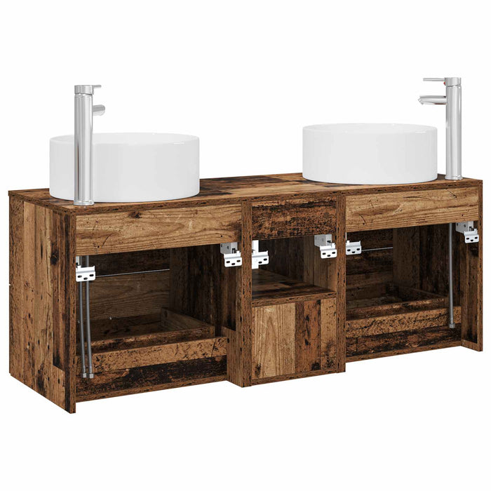 Set de mobilier pentru baie 3 buc. Lemn vechi WALTI