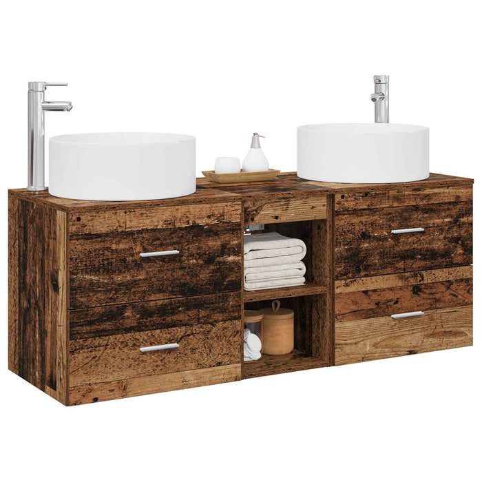 Set de mobilier pentru baie 3 buc. Lemn vechi WALTI