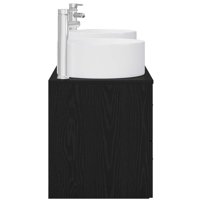 Set de mobilier pentru baie 3 buc. Negru 49,5 x 44,5 x 65,5 cm WALTI