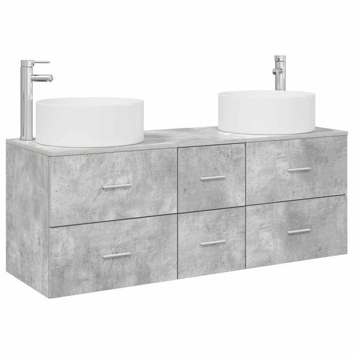 Set de mobilier pentru baie 3 buc. Gri Beton WALTI