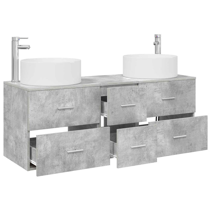 Set de mobilier pentru baie 3 buc. Gri Beton WALTI