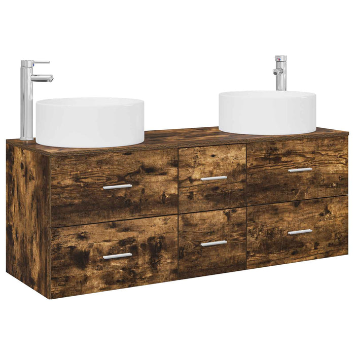 Set de mobilier pentru baie 3 buc. Stejar fumuriu WALTI