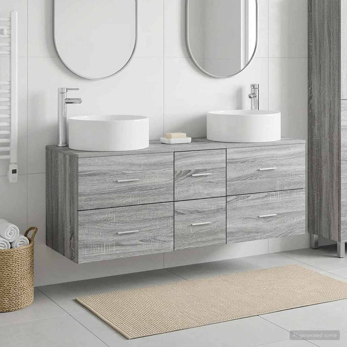 Set de mobilier pentru baie 3 buc. Sonoma gri WALTI
