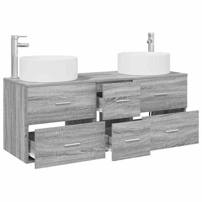 Set de mobilier pentru baie 3 buc. Sonoma gri WALTI