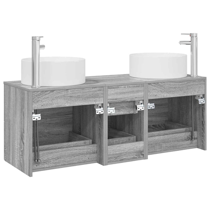 Set de mobilier pentru baie 3 buc. Sonoma gri WALTI