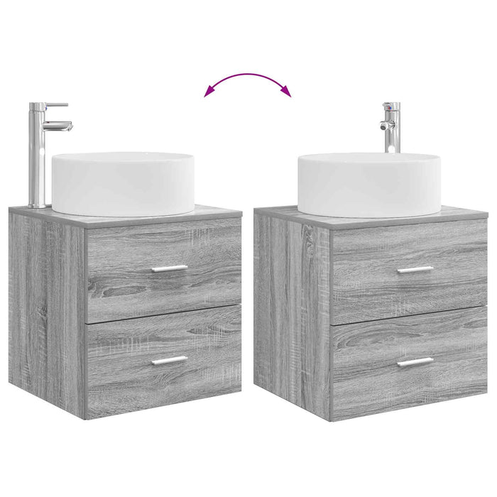 Set de mobilier pentru baie 3 buc. Sonoma gri WALTI