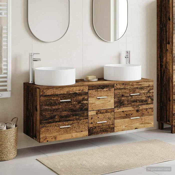Set de mobilier pentru baie 3 buc. Lemn vechi WALTI