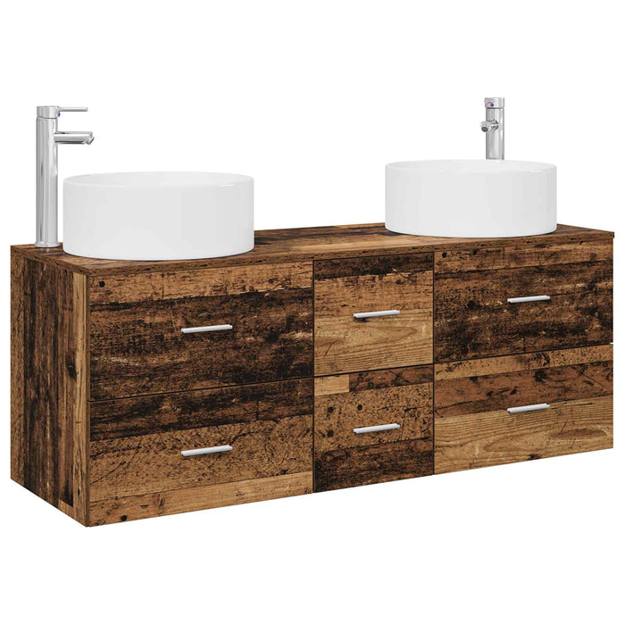 Set de mobilier pentru baie 3 buc. Lemn vechi WALTI