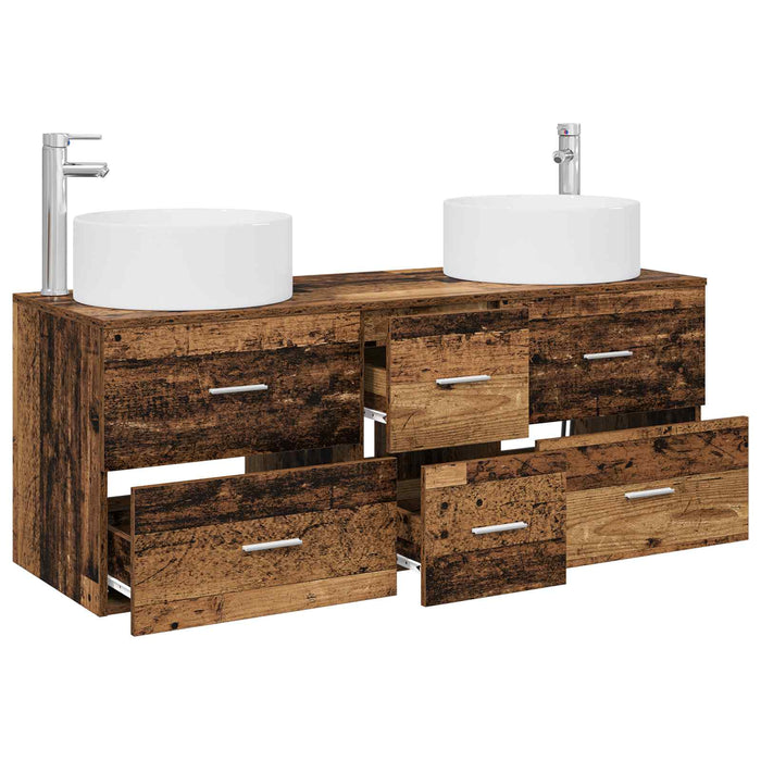 Set de mobilier pentru baie 3 buc. Lemn vechi WALTI