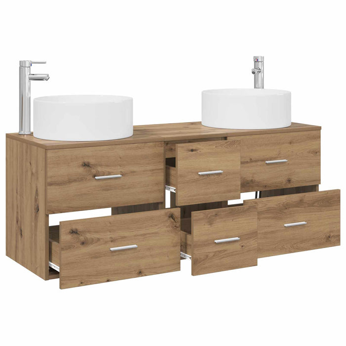 Set de mobilier pentru baie 3 buc. Stejar Artizanal WALTI