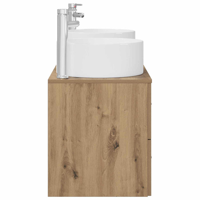 Set de mobilier pentru baie 3 buc. Stejar Artizanal WALTI