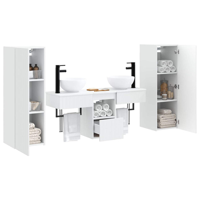 Set de mobilier pentru baie 5 buc. Alb 33 x 34,5 x 100 cm WALTI