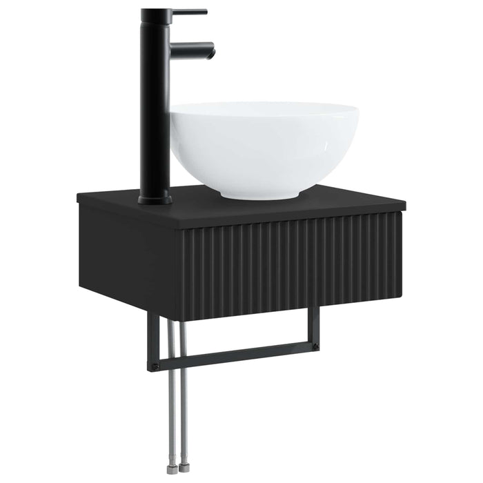 Set de mobilier pentru baie 5 buc. Negru 33 x 34,5 x 100 cm WALTI