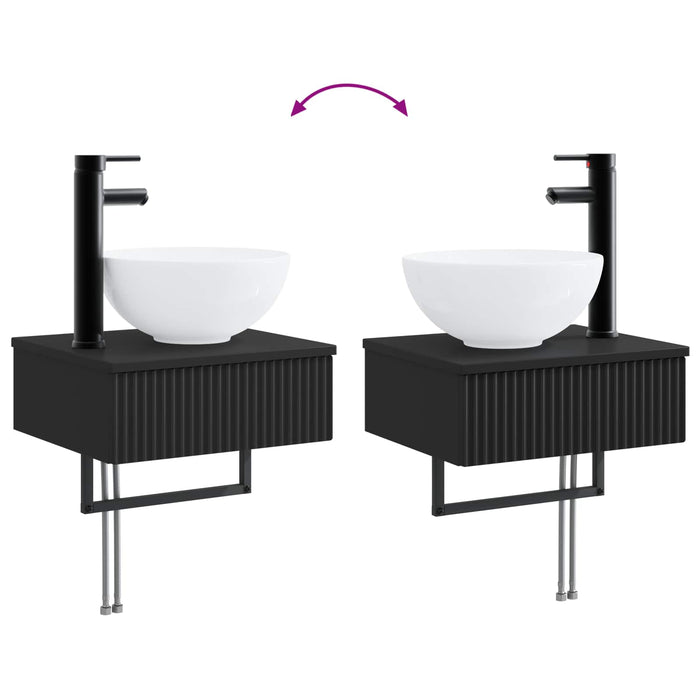 Set de mobilier pentru baie 5 buc. Negru 33 x 34,5 x 100 cm WALTI