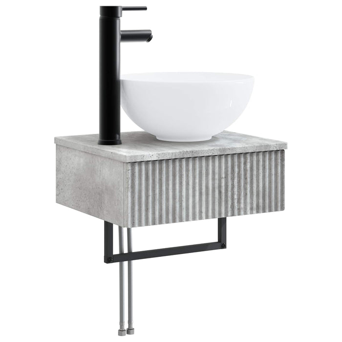 Set de mobilier pentru baie 5 buc. Gri Beton 33 x 34,5 x 100 cm WALTI
