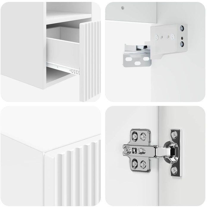 Set de mobilier pentru baie 5 buc. Alb foarte lucios WALTI