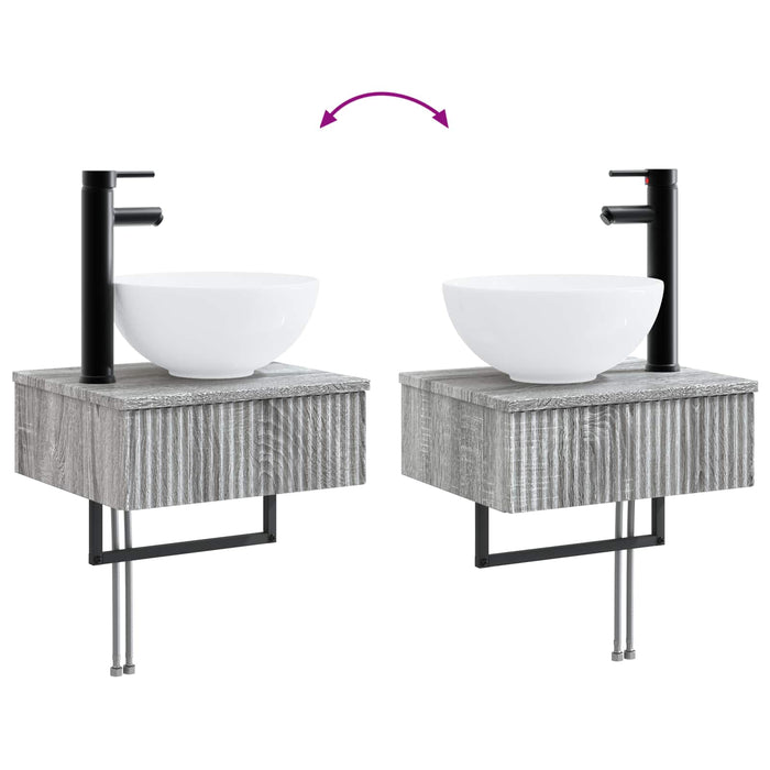 Set de mobilier pentru baie 5 buc. Sonoma gri WALTI