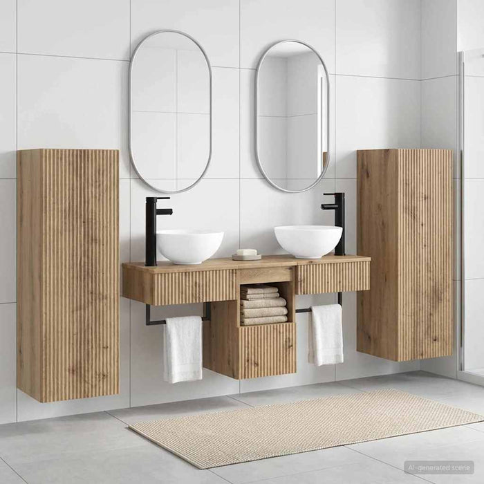 Set de mobilier pentru baie 5 buc. Stejar Artizanal WALTI