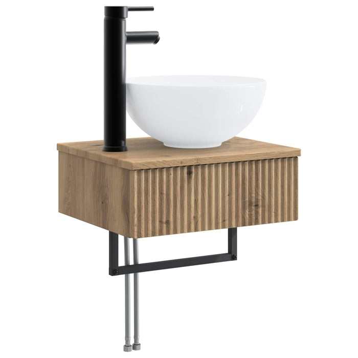 Set de mobilier pentru baie 5 buc. Stejar Artizanal WALTI