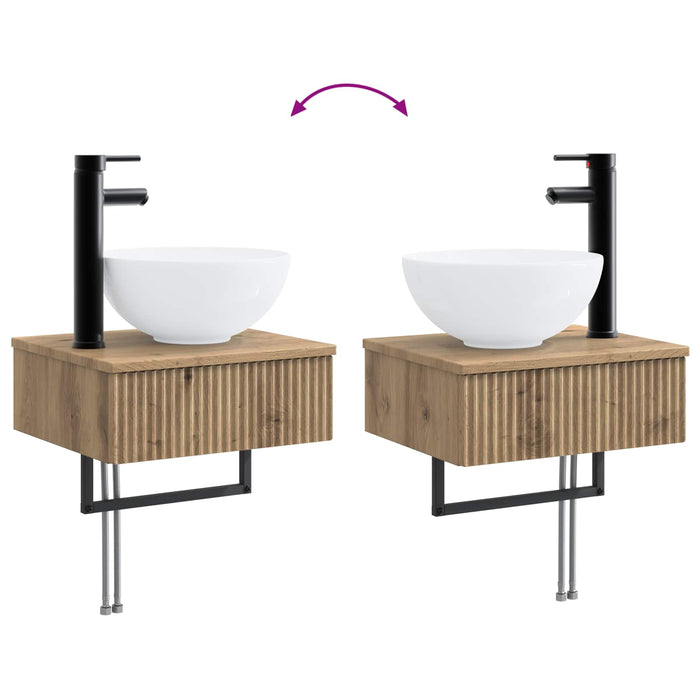 Set de mobilier pentru baie 5 buc. Stejar Artizanal WALTI