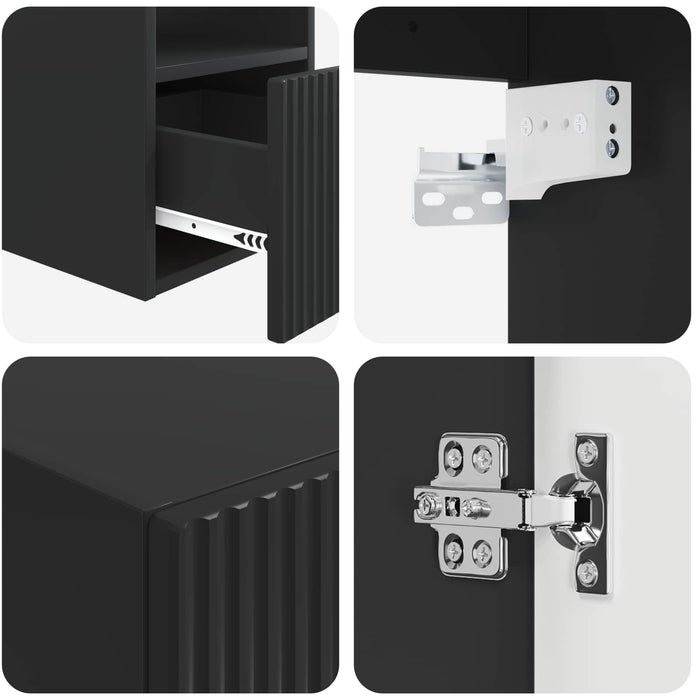 Set de mobilier pentru baie 5 buc. Negru 33 x 34,5 x 100 cm WALTI