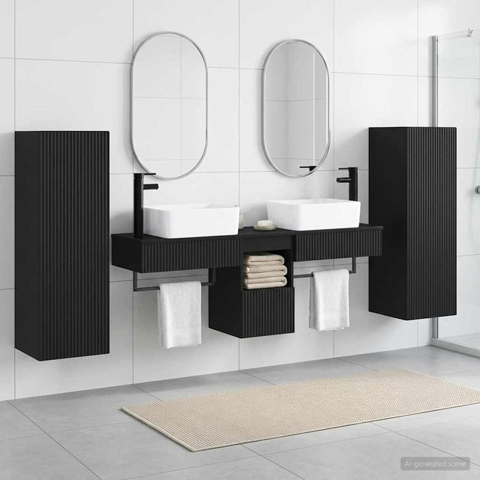 Set de mobilier pentru baie 5 buc. Negru 33 x 34,5 x 100 cm WALTI