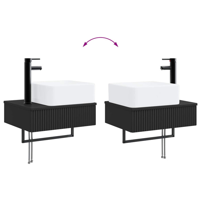 Set de mobilier pentru baie 5 buc. Negru 33 x 34,5 x 100 cm WALTI