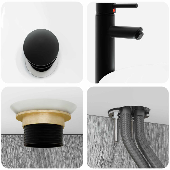 Set de mobilier pentru baie 5 buc. Sonoma gri WALTI