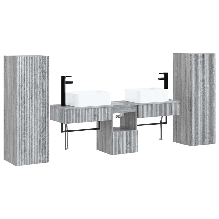 Set de mobilier pentru baie 5 buc. Sonoma gri WALTI