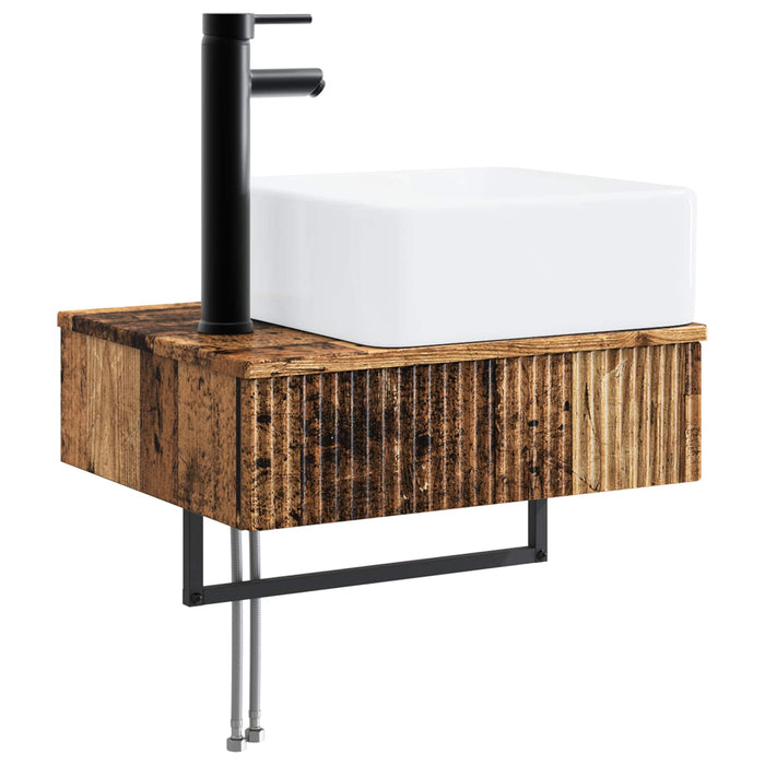 Set de mobilier pentru baie 5 buc. Lemn vechi WALTI