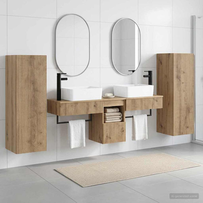 Set de mobilier pentru baie 5 buc. Stejar Artizanal WALTI