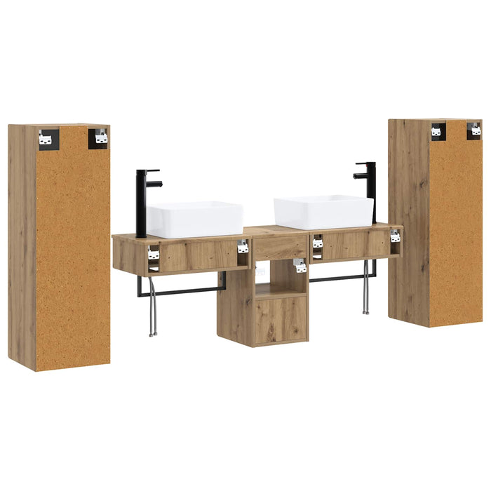 Set de mobilier pentru baie 5 buc. Stejar Artizanal WALTI