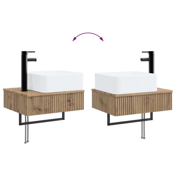 Set de mobilier pentru baie 5 buc. Stejar Artizanal WALTI