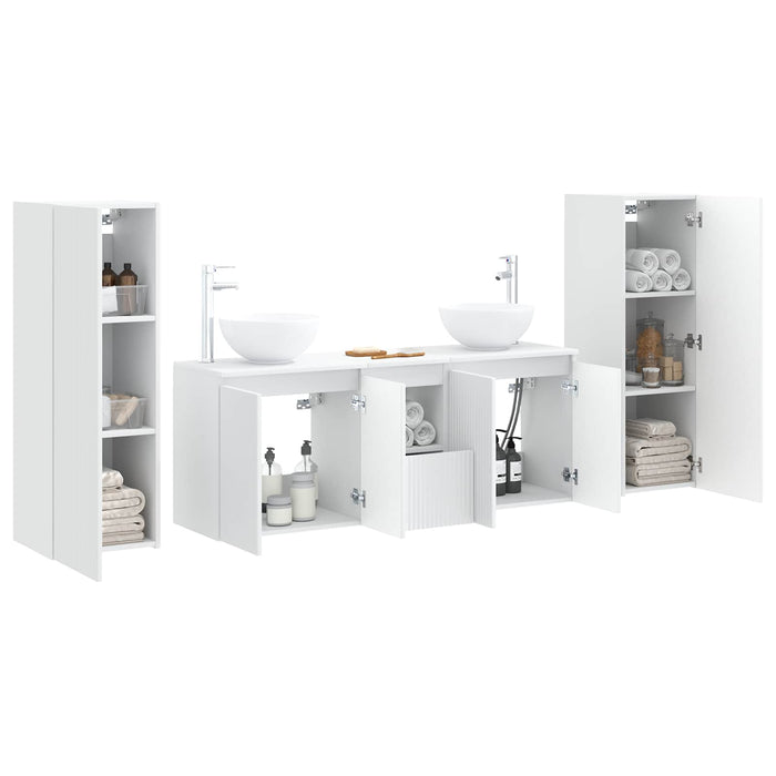 Set de mobilier pentru baie 5 buc. Alb 33 x 34,5 x 100 cm WALTI