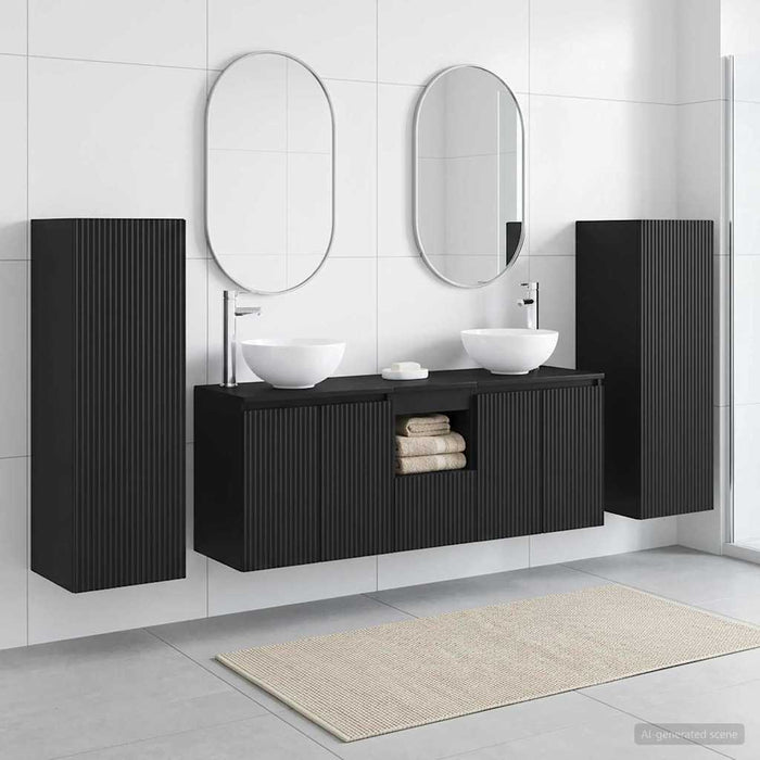 Set de mobilier pentru baie 5 buc. Negru 33 x 34,5 x 100 cm WALTI