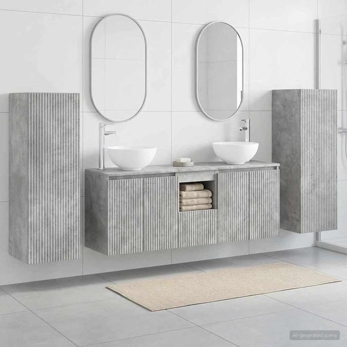 Set de mobilier pentru baie 5 buc. Gri Beton 33 x 34,5 x 100 cm WALTI