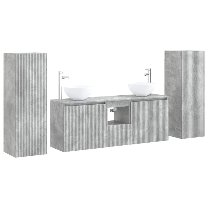 Set de mobilier pentru baie 5 buc. Gri Beton 33 x 34,5 x 100 cm WALTI