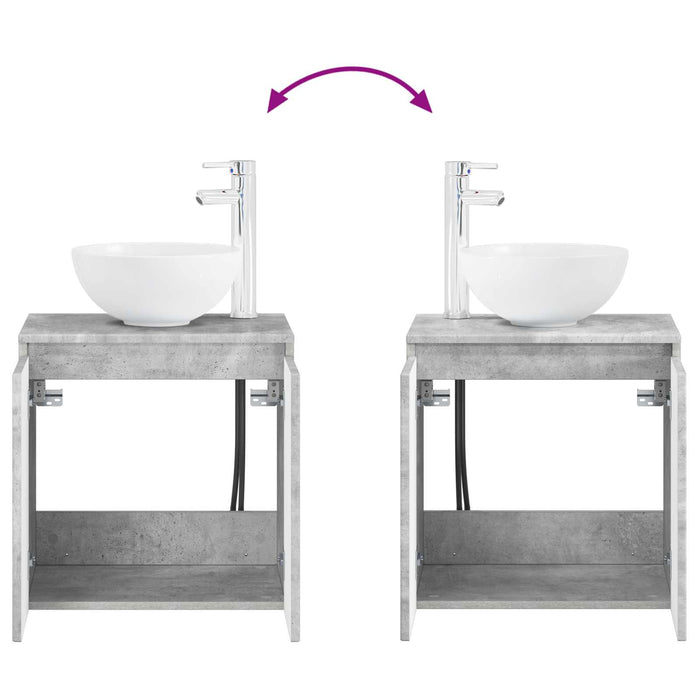 Set de mobilier pentru baie 5 buc. Gri Beton 33 x 34,5 x 100 cm WALTI