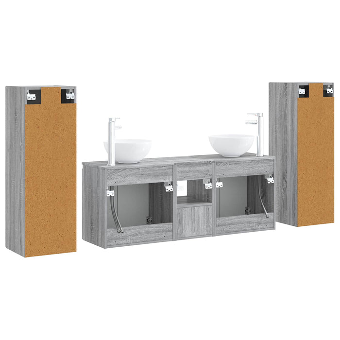 Set de mobilier pentru baie 5 buc. Sonoma gri WALTI