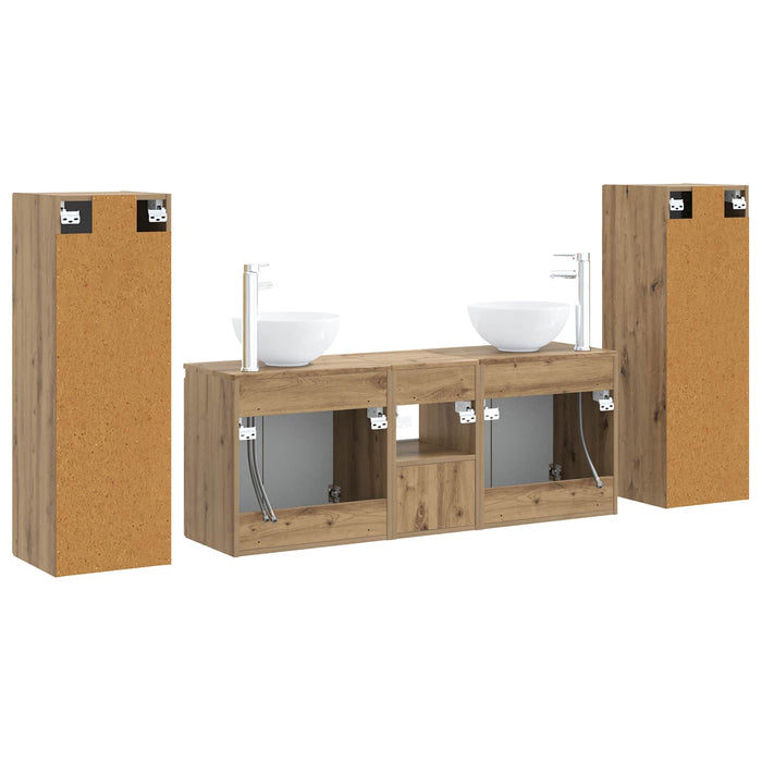Set de mobilier pentru baie 5 buc. Stejar Artizanal WALTI
