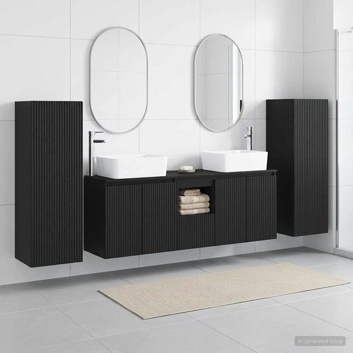 Set de mobilier pentru baie 5 buc. Negru 33 x 34,5 x 100 cm WALTI