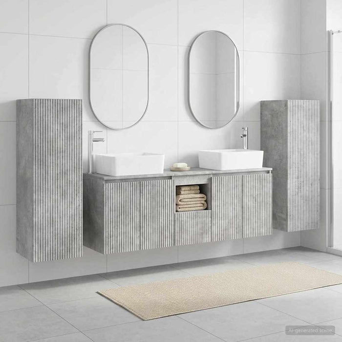 Set de mobilier pentru baie 5 buc. Gri Beton 33 x 34,5 x 100 cm WALTI