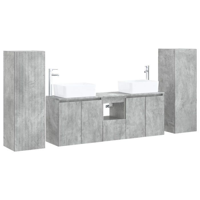 Set de mobilier pentru baie 5 buc. Gri Beton 33 x 34,5 x 100 cm WALTI