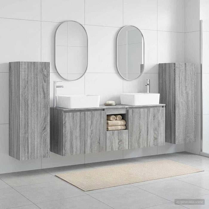 Set de mobilier pentru baie 5 buc. Sonoma gri WALTI