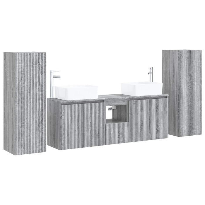 Set de mobilier pentru baie 5 buc. Sonoma gri WALTI