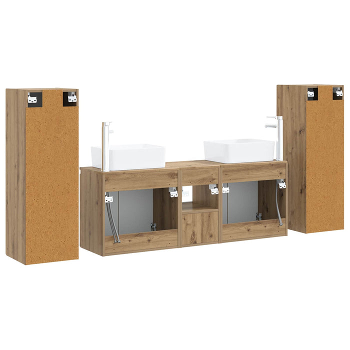 Set de mobilier pentru baie 5 buc. Stejar Artizanal WALTI